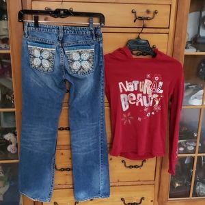 Gap beaded applique hoodie and embroidered jeans